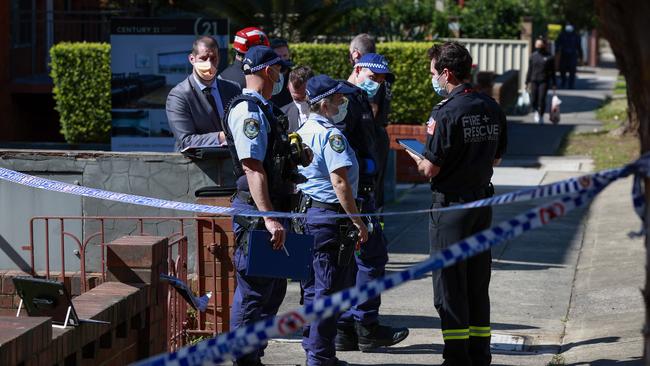 Emergency services at 58 The Avenue, Hurstville, following a fire. Picture: Justin Lloyd