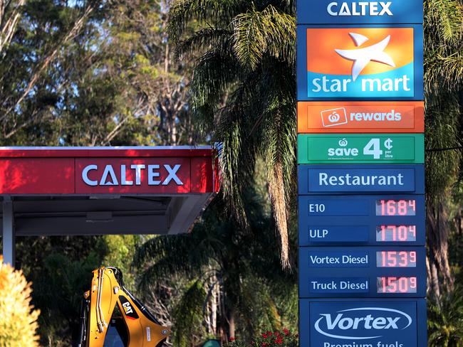 Fuel price at Caltex, Pacific Highway Reedy Creek. Pic Tim Marsden