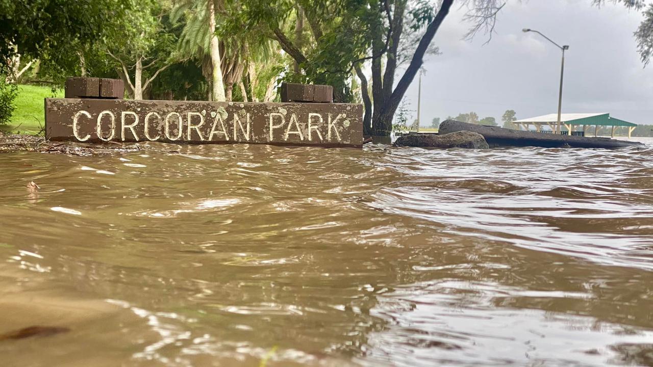 Corcoran Park in Grafton was flooded on Friday. Picture: Anthony Heiser