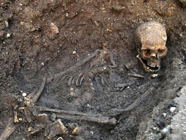 Royal mystery ... the remains of Richard III, which were discovered underneath a car park in Leicester in 2012. Picture: AP Photo/University of Leicester,