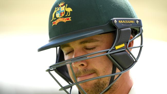 Travis Head rescued Australia’s first innings. (AAP Image/Dave Hunt)