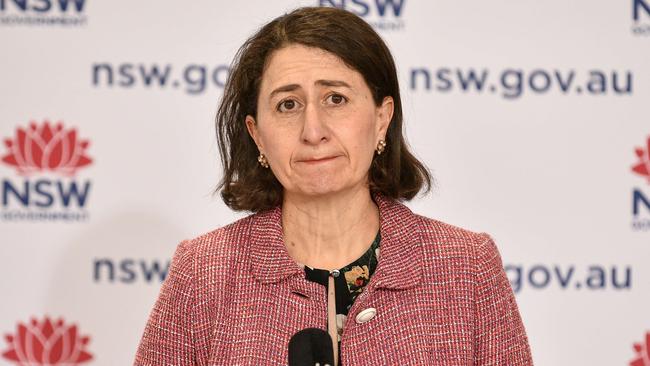 Gladys Berejiklian says the focus has shifted to a ‘dual strategy’ of suppressing further outbreaks and prioritising an aggressive vaccination campaign across NSW. Picture: Flavio Brancaleone