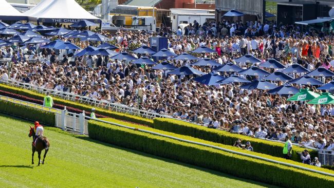 A record crowd attended The TAB Everest day Royal Randwick on Saturday. Picture: Jenny Evans–Getty Images