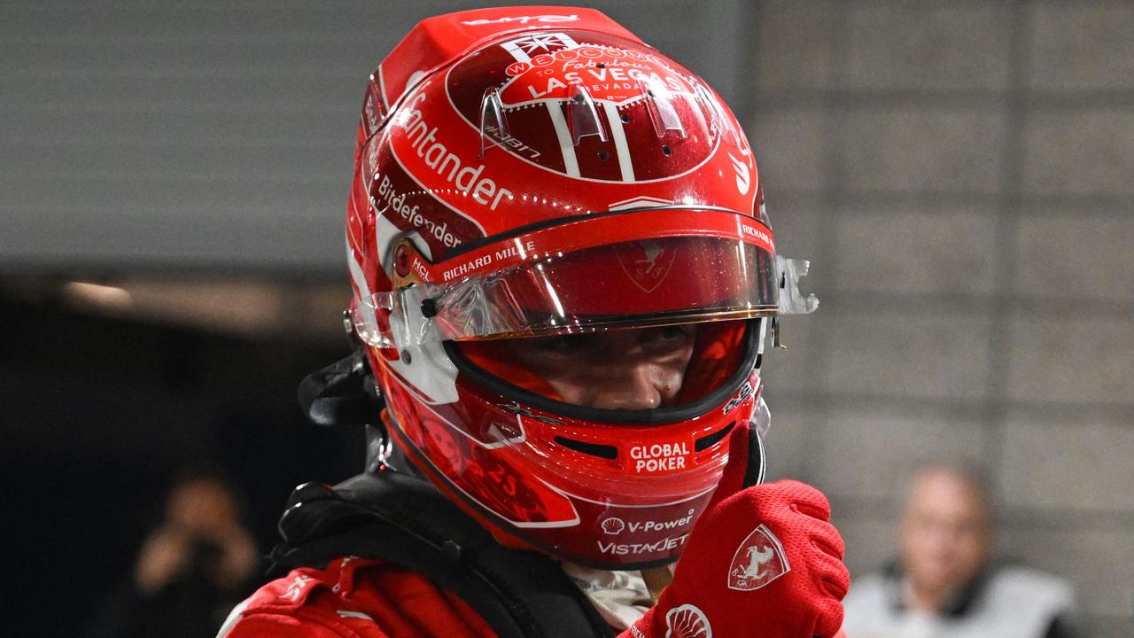 Charles Leclerc snagged pole position in Vegas. (Photo by Jim WATSON / AFP)