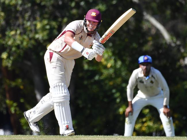 Toombul batsman Matt RenshawFirst grade cricket match between Toombul and Northern Suburbs.Saturday September 25, 2021. Picture, John Gass