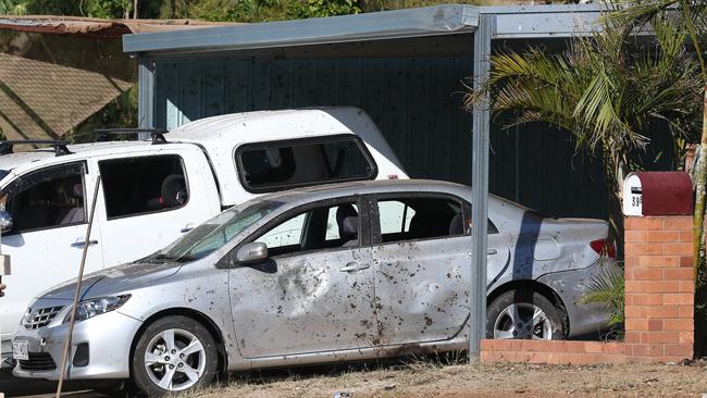 Queensland forensic Investigators and Forensic clean up crew had the grim task of sifting through the remains of the explosion. Pictures: Jack Tran / The Courier Mail