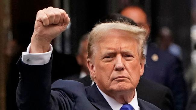 Former US president Donald Trump outside his New York residence after being convicted in his criminal trial on Friday (AEDT). Picture: AFP