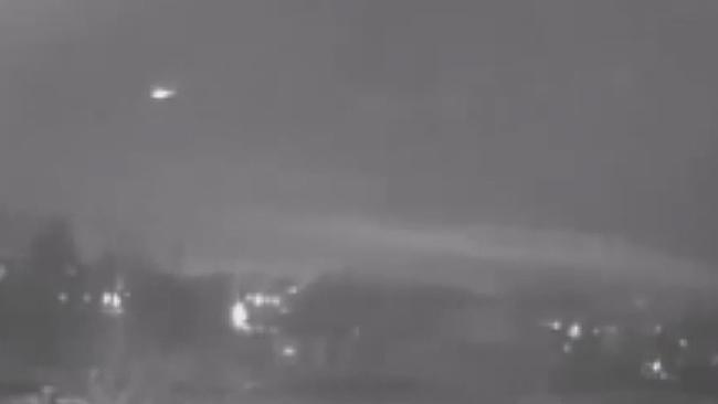 The fireball was captured on security footage in the city of North Liberty, Iowa. 