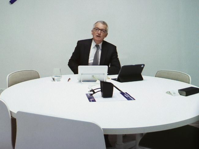 Lucio Di Bartolomeo appears via video link during the Australia Post hearing. Picture: NCA NewsWire/Gary Ramage