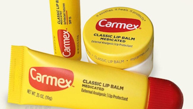 Carmex lip balm is an essential for Sonia Kruger, and costs around $6.