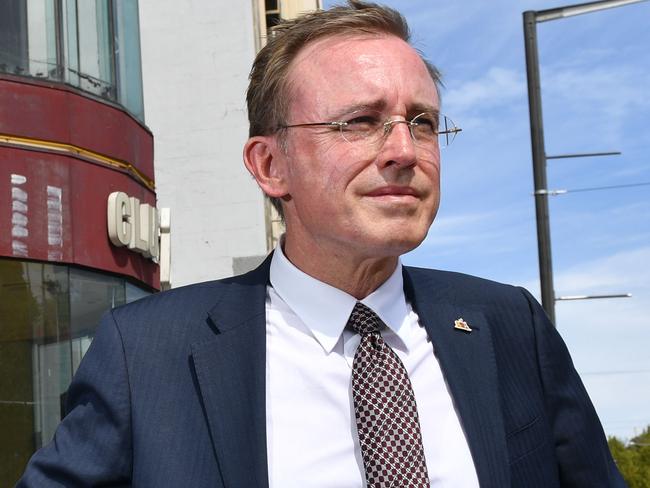 Lord Major Martin Haese poses for a photograph on North Tce, Adelaide, Adelaide on Tuesday the 19th of February 2018. The Lord Mayor wants the State Government to rewrite the planning rules for the strip to both encourage investment and safeguard against overdevelopment.  (AAP/ Keryn Stevens)