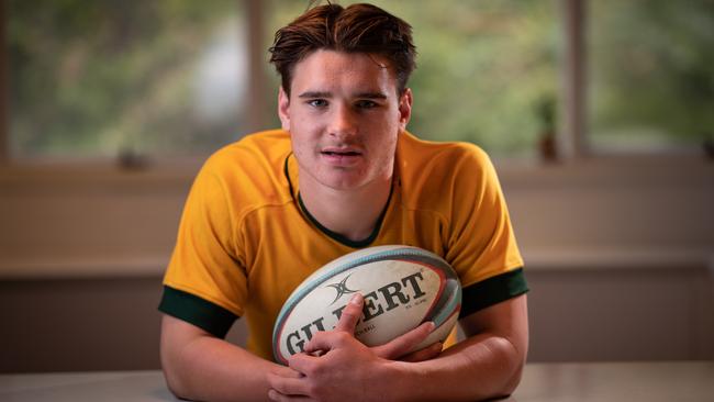 Zac Barnabas will captain St Augustine's rugby team against Waverley College at Bankwest Stadium. Pic: Julian Andrews.