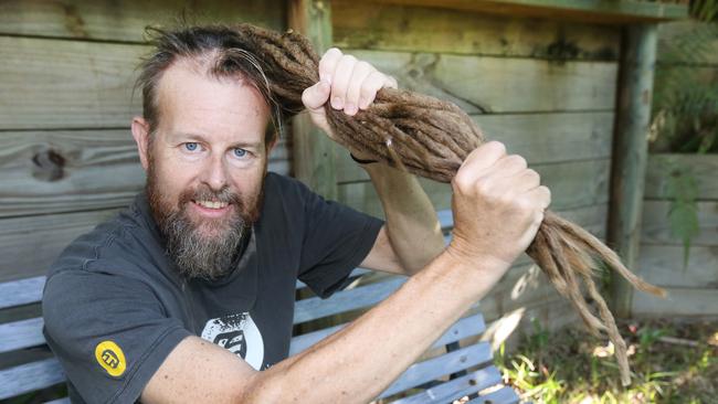 Jon Boniface has dreadlocks, some more than 70cm long. Picture Mike Batterham