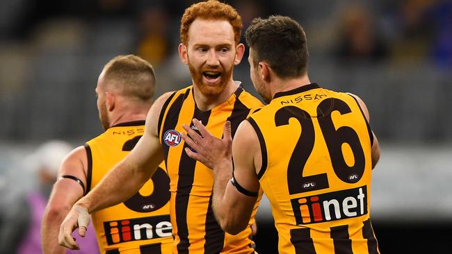 Young Irishman Conor Glass gave the Hawks hope. Picture: AFL Photos/Getty Images