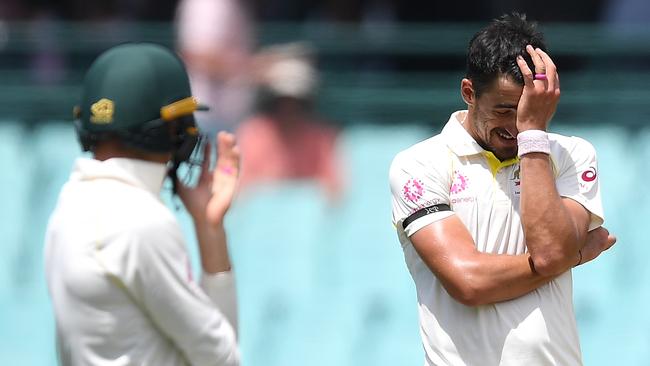 Mitchell Starc had a tough day at the office. Picture: AAP