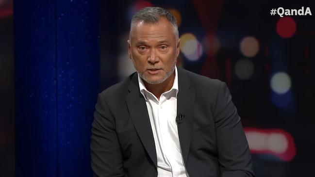 ABC Q+A host Stan Grant on his final show on Monday, May 22, 2023, before taking indefinite leave. Picture: ABC