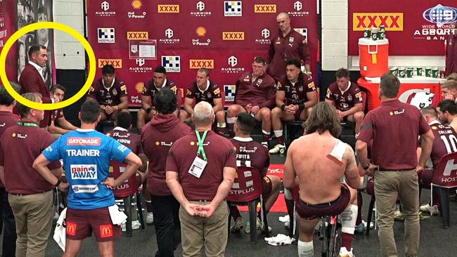 Cameron Smith addressing the troops. Photo: Nine.