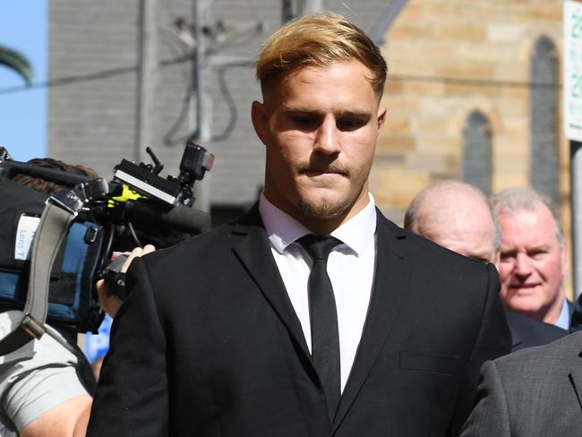 St. George Illawarra Dragons player Jack de Belin has pleaded not guilty to a rape charge. Picture: AAP/Dean Lewins