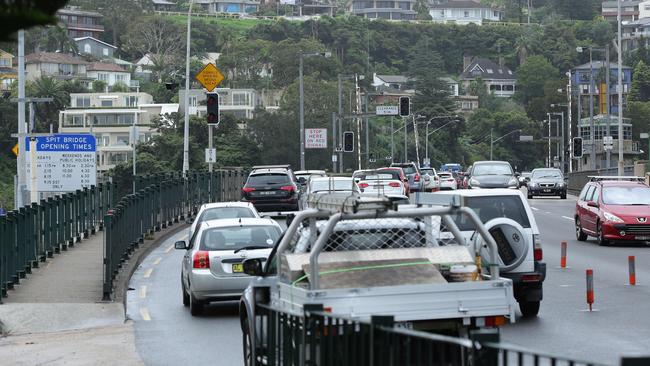 An example of traffic on the Spit Bridge.