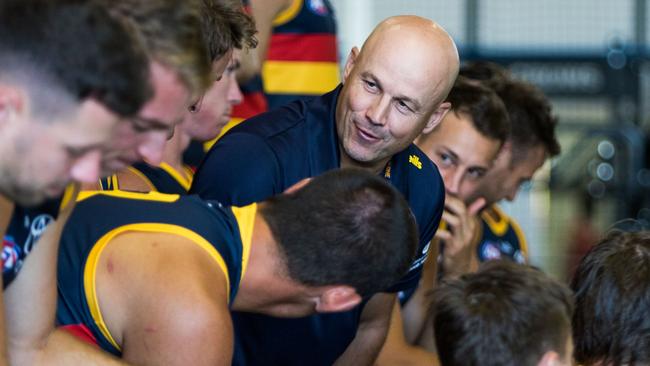 Matthew Nicks will be hopeful of a better season at the helm in 2021. Picture: Adelaide Football Club