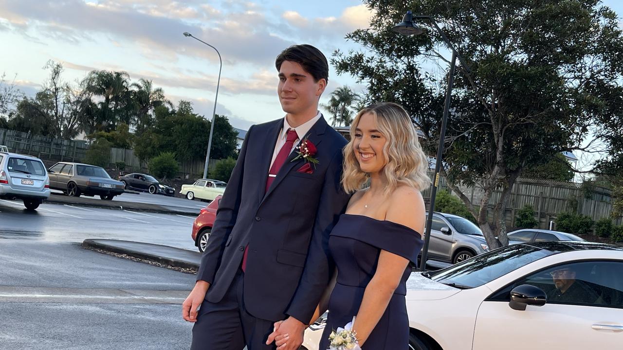 The students arrive at St Mary's College formal at the Brolga Theatre.