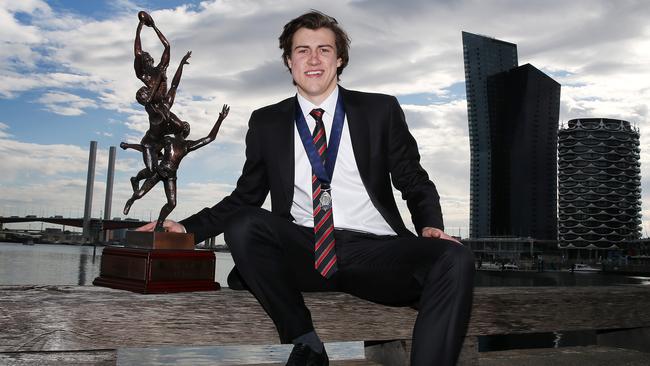 Essendon's Andrew McGrath, winner of the 2017 AFL Rising Star award. . Pic: Michael Klein