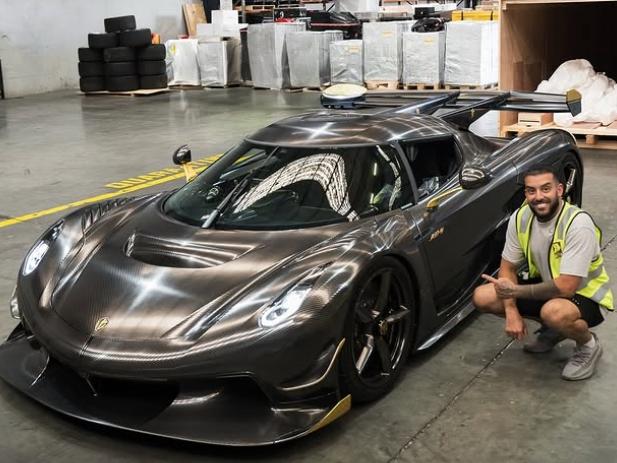 Australian entrepreneur Adrian Portelli has taken delivery of a Koenigsegg Jesko supercar. Picture: Instagram