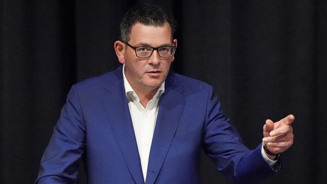 Victorian Premier Daniel Andrews yesterday, after Adem Somyurek was sacked. Picture: AAP