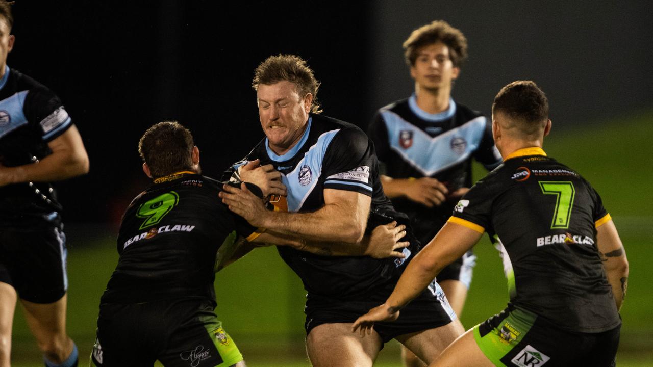 Adam Hall as the Men Northern Sharks took on the Palmerston Raiders in Round 7 of the 2024 NRL NT season. Picture: Pema Tamang Pakhrin