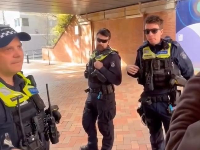 At Swinburne University, police were called after protesters disobeyed instructions by security. Picture: Instagram / Students for Palestine Swinburne