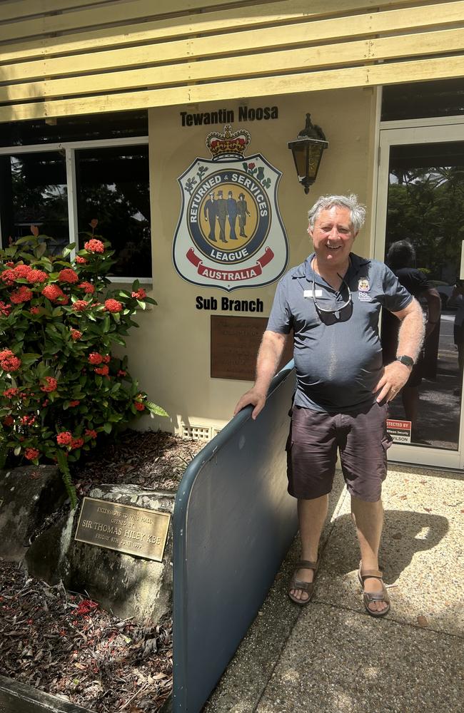 Tewantin Noosa RSL Sub Branch Deputy President Michael Byrne outside the Tewantin Noosa RSL Club.