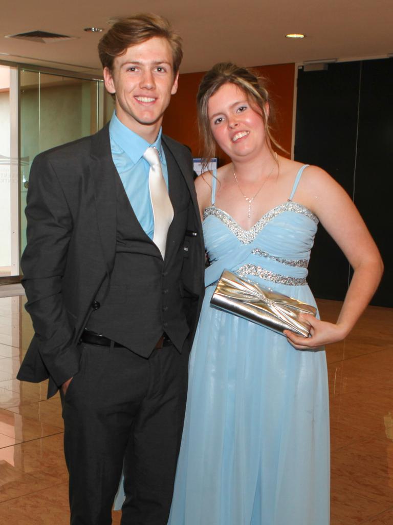 Josh Fidler and Jamie Lindsey at the 2013 Our Lady of the Sacred Heart Catholic College formal. Picture: NT NEWS