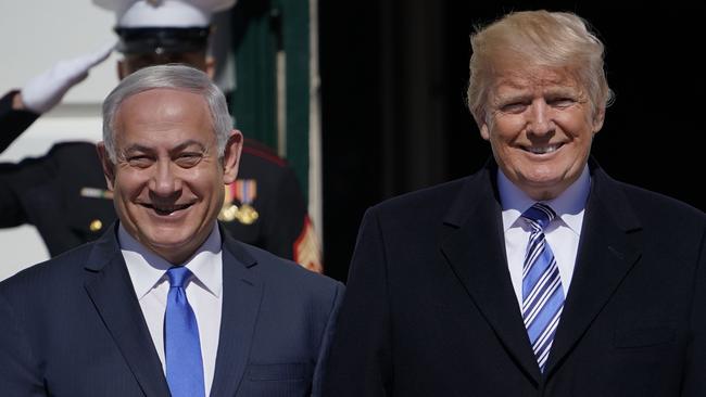 Donald Trump welcomes Benjamin Netanyahu to the White House.