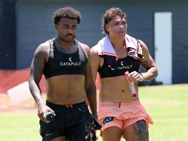 (L-R) Ezra Mam and Reece Walsh are the subject of an NRL investigation. Picture: Liam Kidston