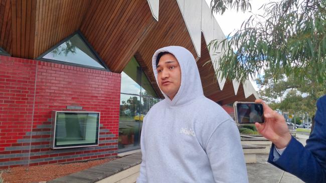 Swalyn Barton-Cookes outside the Broadmeadows Magistrates' Court on Friday. Picture: Liam Beatty