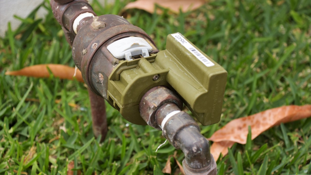 A recently installed smart water meter. Picture: NCA