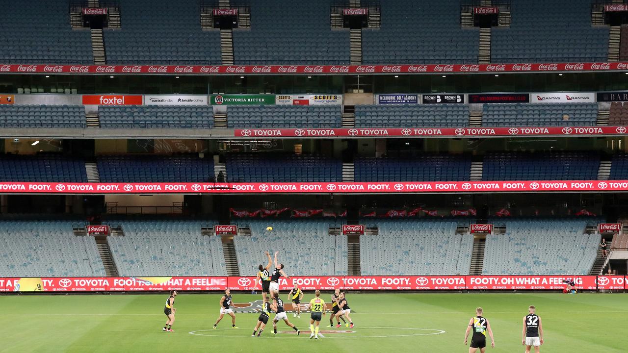 The Tigers and Blues played in an empty MCG in Round 1 last year. Picture: Michael Klein