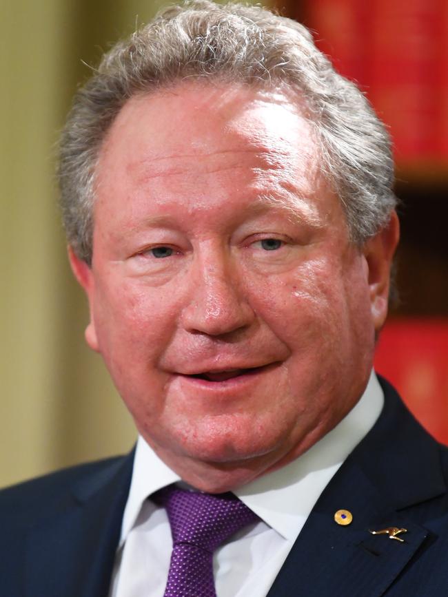 Mining billionaire Andrew Forrest. Picture: AAP