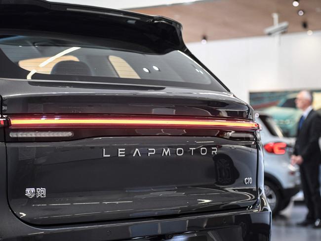 A Leapmotor C10 model car is displayed at a showroom at its headquarter in Hangzhou, in eastern China. Picture: AFP