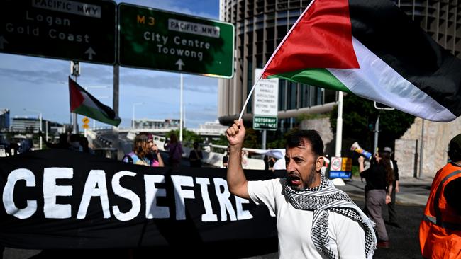 A pro-Palestinian rally outside Parliament House in Brisbane on March 7. Picture: Dan Peled/NCA NewsWire