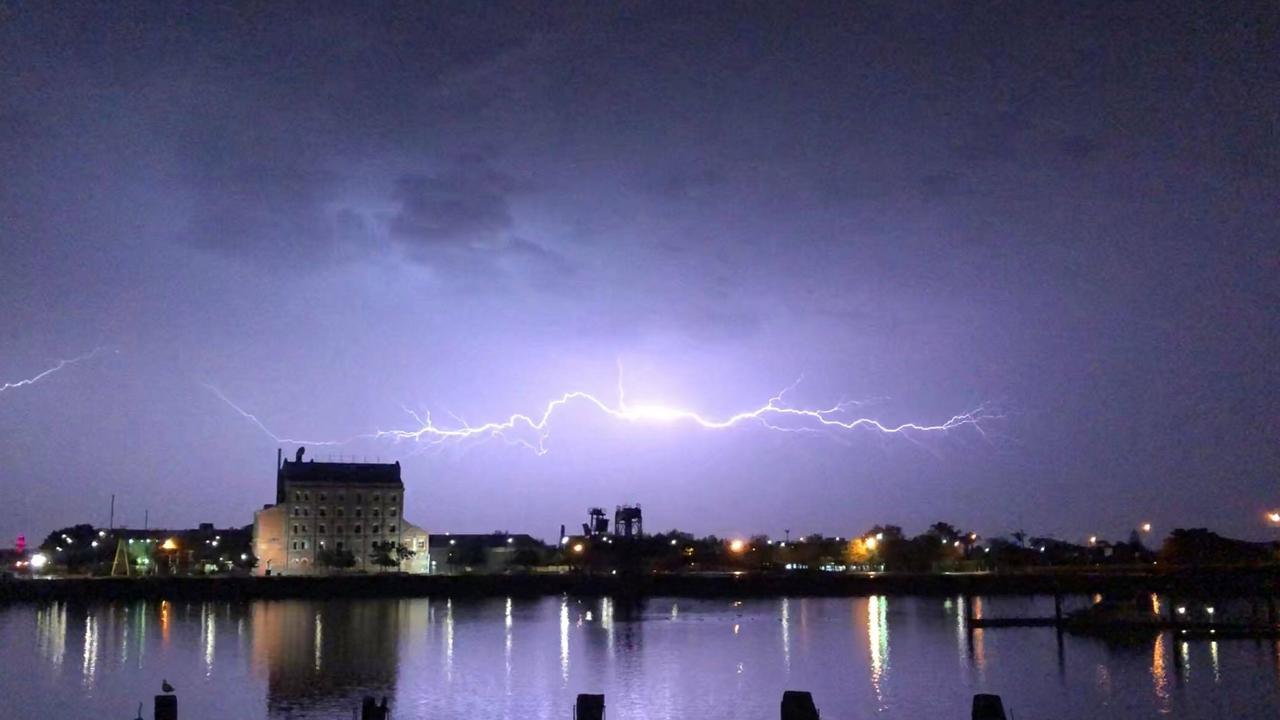 Lightning over New Port. Picture: Michael Barlow