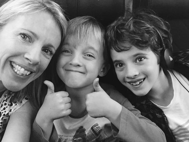 Sophie Smith with her sons Harvey, 7, and Owen, 10.