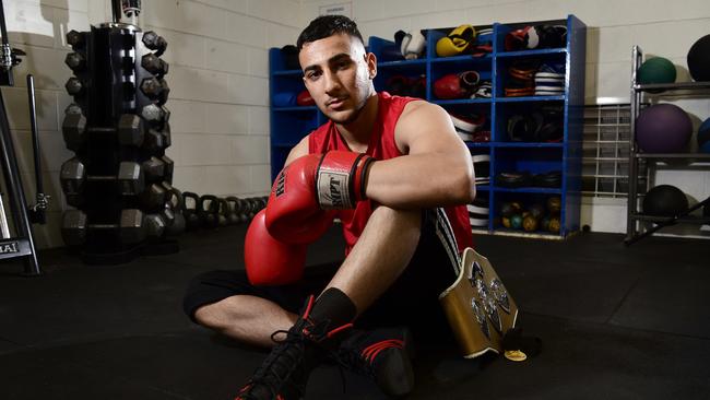 Recently crowned open youth 81kg state amateur champion Ibrahim Ali became a boxer after facing bullying at primary school. Picture: Bianca De Marchi