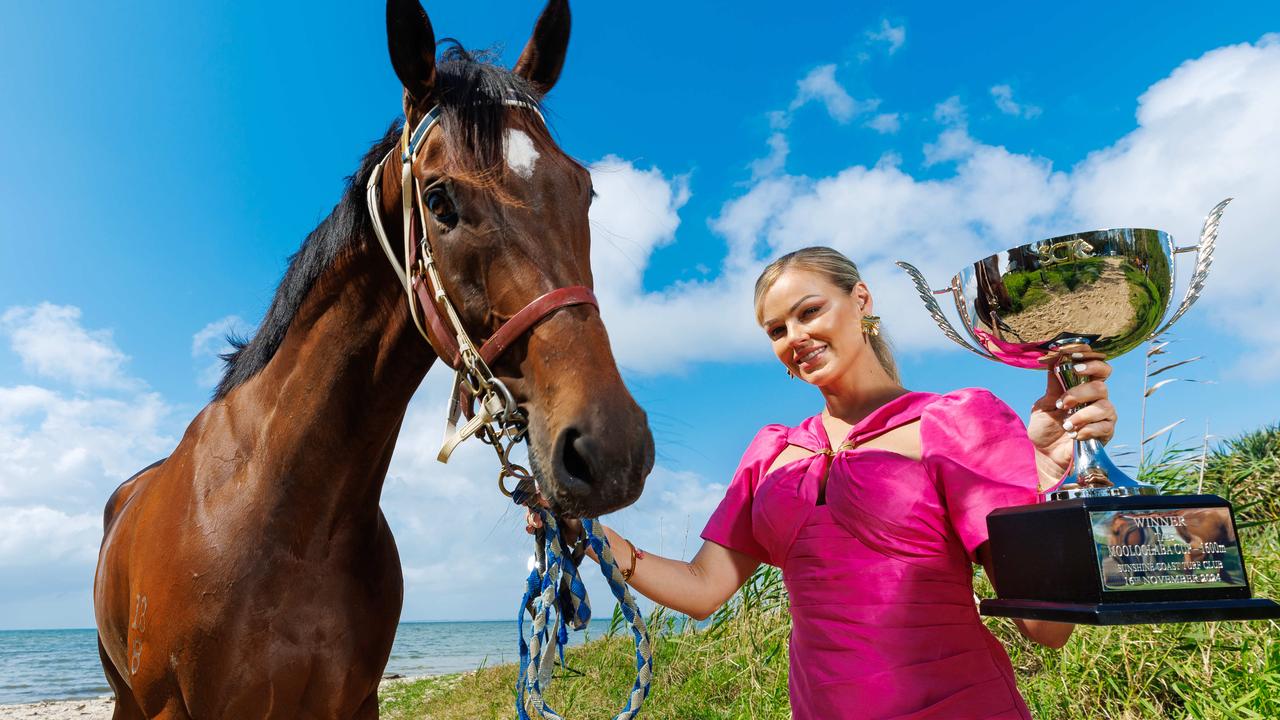 Kiaarn Dickens with Billy’s Bro pictured at Beachmere ahead of the TAB Mooloolaba Cup, 16th Nov 2024. Photo: Josh Woning/J&amp;A Photography