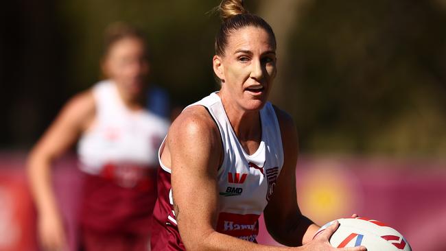 GOLD COAST, AUSTRALIA - JUNE 23: Ali Brigginshaw during a Queensland Women's State of Origin Training Session at Sanctuary Cove on June 23, 2024 in Gold Coast, Australia. (Photo by Chris Hyde/Getty Images)