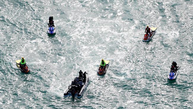The search for the missing Yak-52 plane around South Stradbroke Island (Jumpinpin) where the pilot and passenger on board are still missing. Picture: NIGEL HALLETT