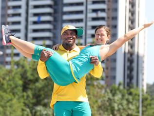 Rio Olympics 2016. Australian Weightlifters Simplice Ribouem and Tia-Clair Toomey, at the athletes village in rio de Janeiro. Picture: Alex Coppel.