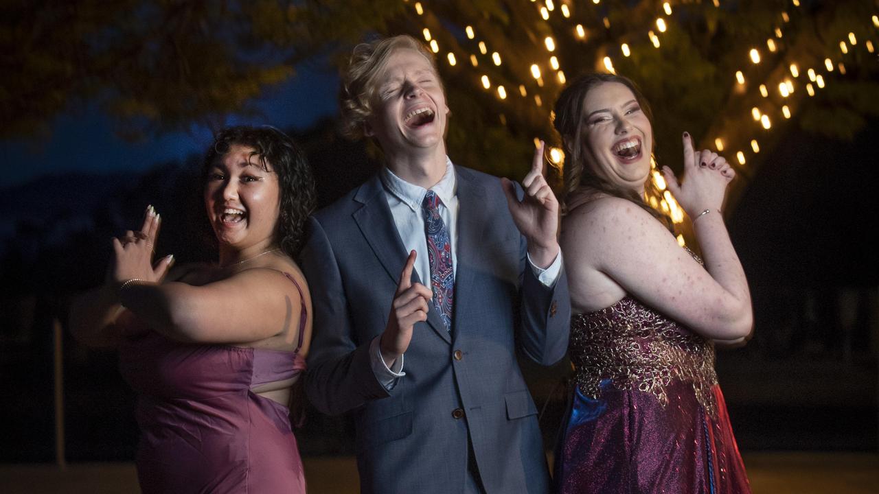 Rosny College Leavers Dinner at Glen Albyn Estate, Natalie Kaniaros, Owen Fitzgerald and Makayla Davis. Picture: Chris Kidd