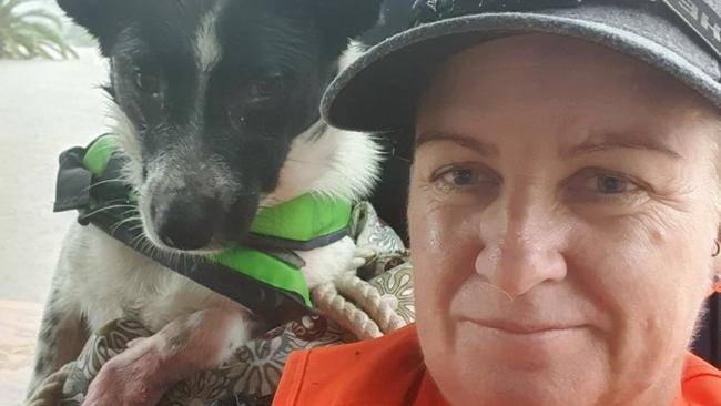 Nellie Normal, with her beloved pet, said she isn't sure she'll ever fully recover from flood trauma. Picture: supplied