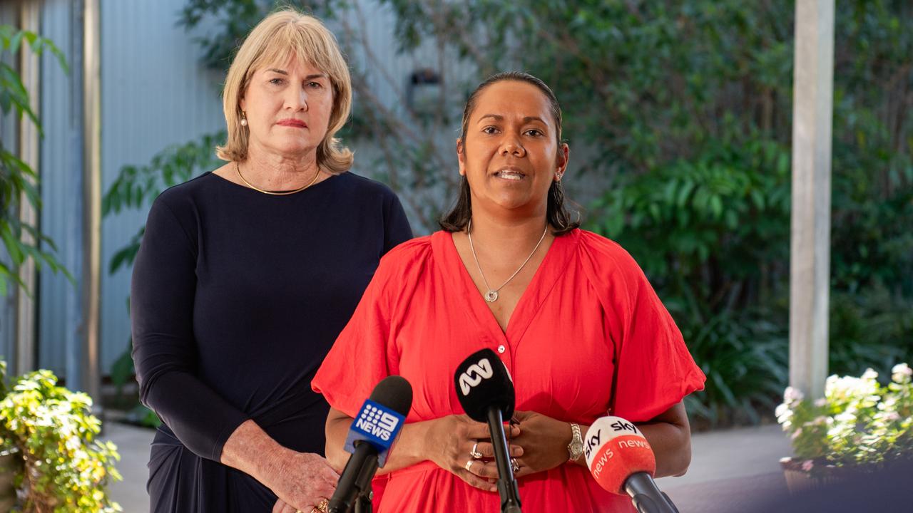 Chief Minister Eva Lawler and Minister Selena Uibo announce a $2.2bn budget for health in the 2024 NT Budget at the Palmerston Regional Hospital. Picture: Pema Tamang Pakhrin